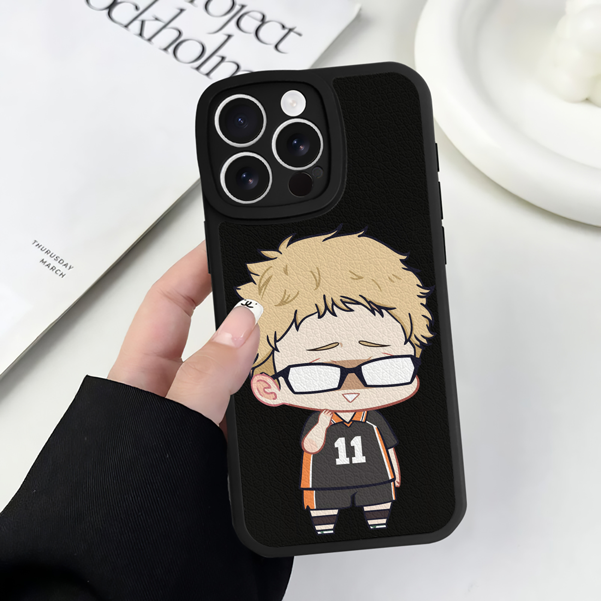 （画像用） ハイキュー!! Haikyu!! 【iPhone 16シリーズ対応】シリコンスマホケース（レザー調） 材質：シリコン